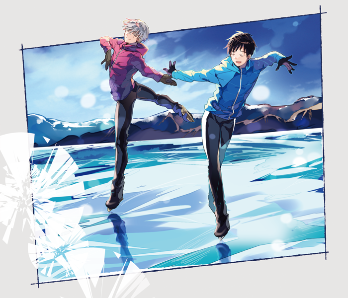 katsuki yuuri and viktor nikiforov (yuri!!! on ice) drawn by kuroemon