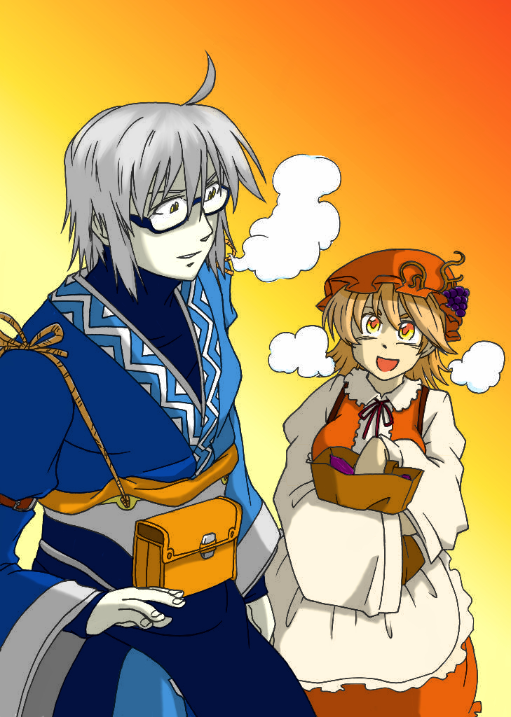 morichika rinnosuke and aki minoriko (touhou) drawn by so-men