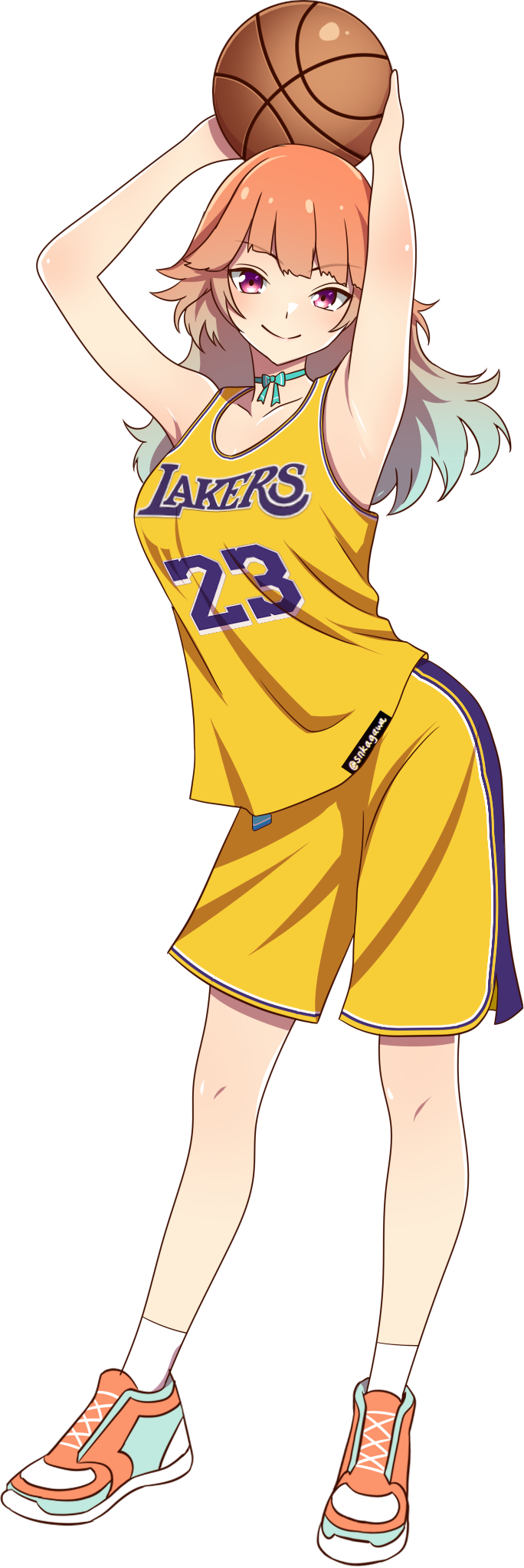 takanashi kiara and lebron james (hololive and 3 more) drawn by snkagawa
