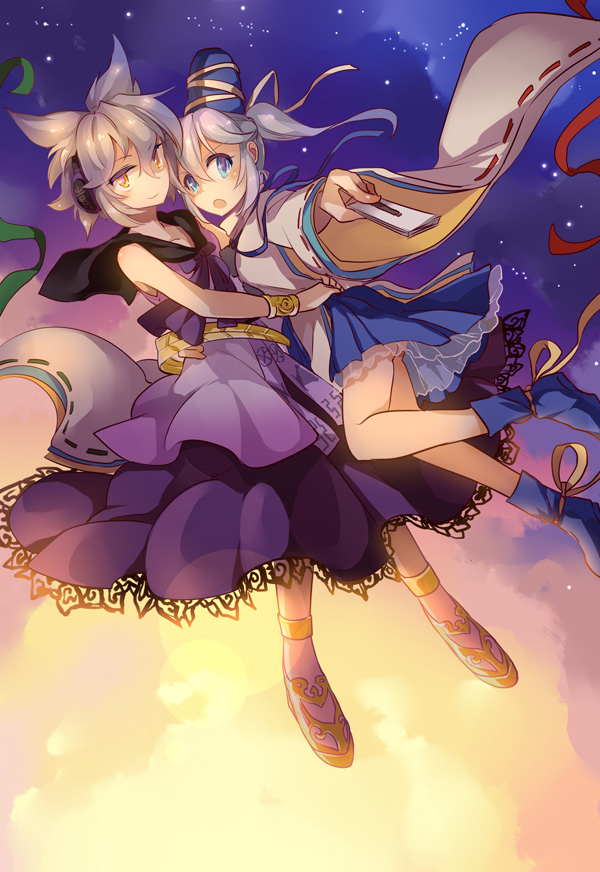 toyosatomimi no miko and mononobe no futo (touhou) drawn by yetworldview_kaze