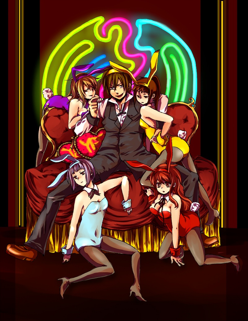 nagato yuki, asahina mikuru, kyonko, koizumi itsuki, and suzumiya haruhiko (suzumiya haruhi no yuuutsu) drawn by hashimochi