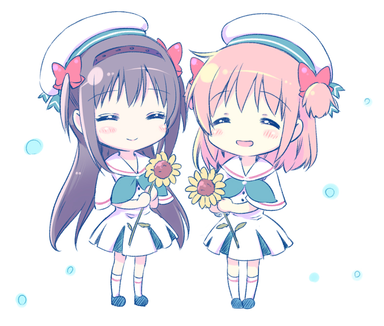 akemi homura and kaname madoka (mahou shoujo madoka magica) drawn by yamada_ako