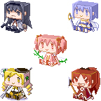 akemi homura, kaname madoka, miki sayaka, sakura kyoko, and tomoe mami (mahou shoujo madoka magica and 1 more) drawn by torigoe_takumi