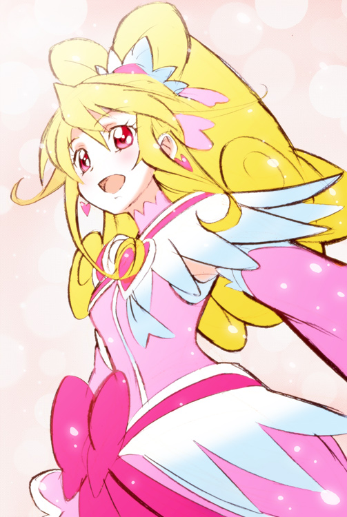 aida mana and cure heart (precure and 1 more) drawn by hikari_(mitsu_honey)