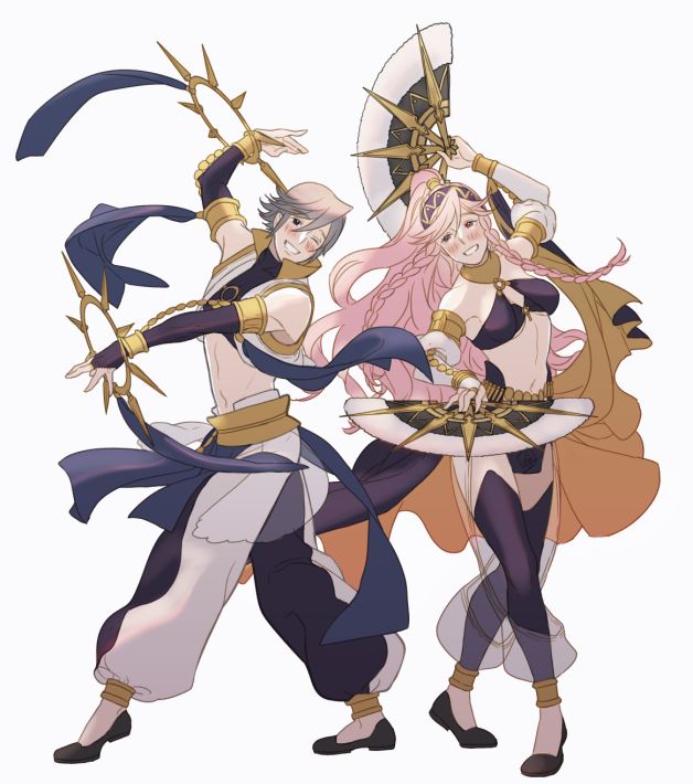 inigo and olivia (fire emblem and 2 more) drawn by krazehkai