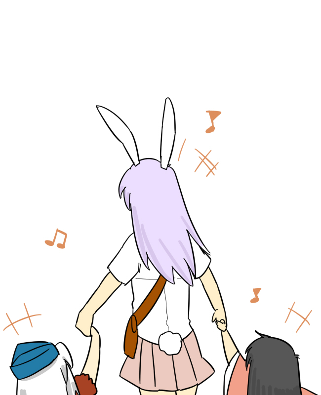 reisen udongein inaba, houraisan kaguya, and yagokoro eirin (touhou) drawn by koyama_shigeru