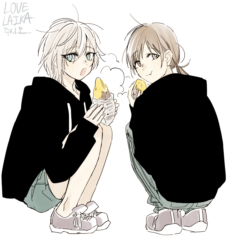 nitta minami and anastasia (idolmaster and 1 more) drawn by electric_flower