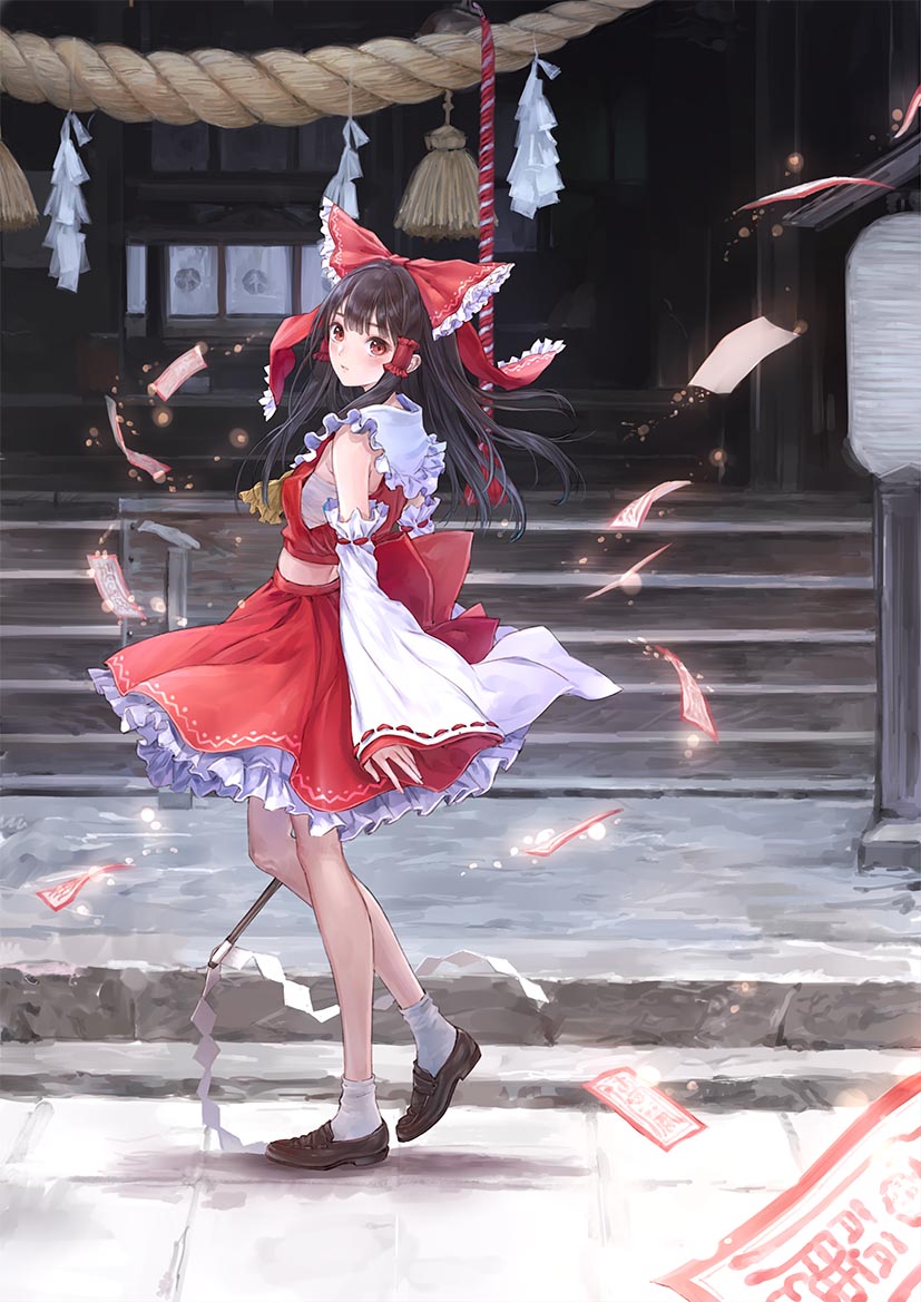 hakurei reimu (touhou) drawn by kishida_mel