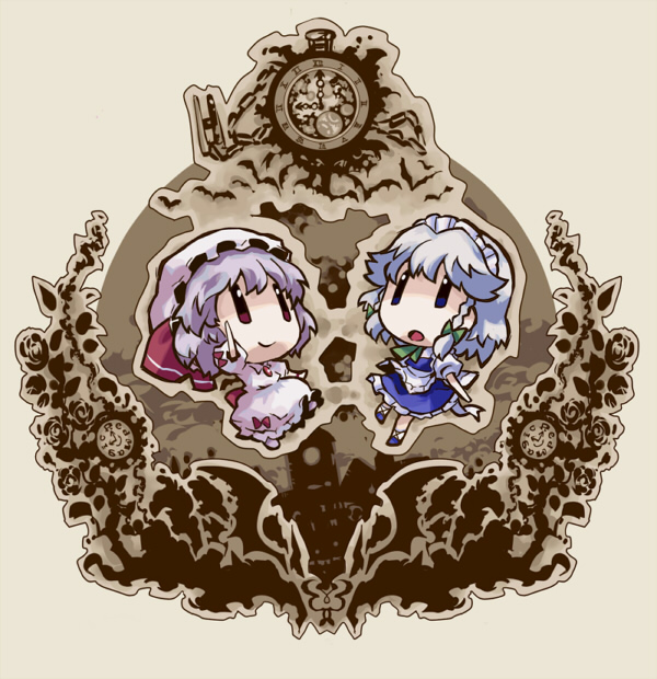 remilia scarlet and izayoi sakuya (touhou) drawn by yugiri