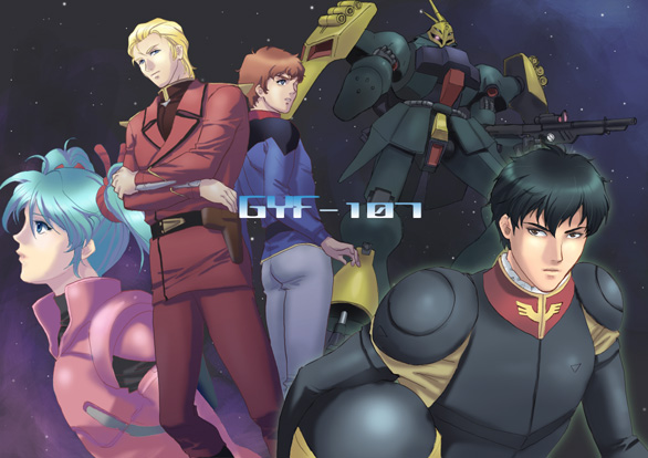 char aznable, amuro ray, quess paraya, gyunei guss, and jagd doga gyunei custom (gundam and 1 more) drawn by izumi_rion