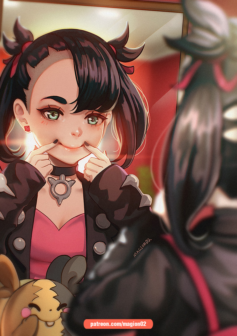 marnie and morpeko (pokemon and 1 more) drawn by magion02