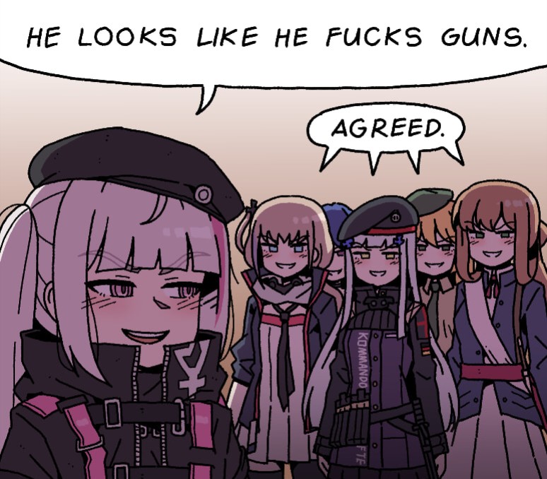 hk416, springfield, st ar-15, mdr, k11, and 1 more (girls' frontline) drawn by karepack
