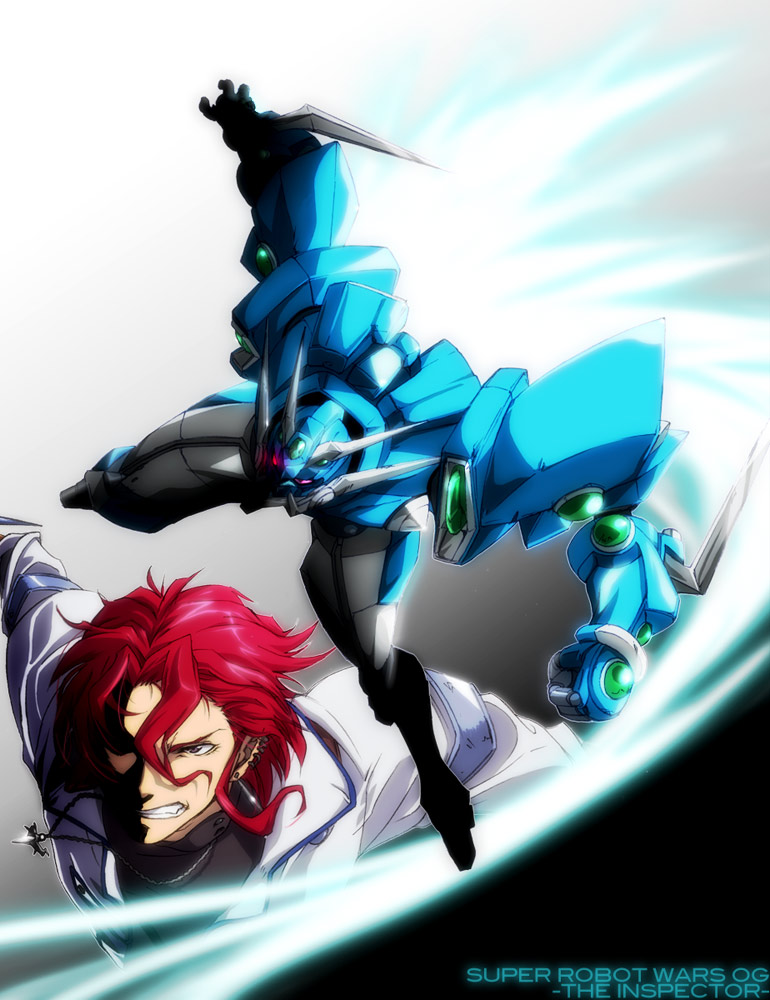 axel almer and soulgain (super robot wars and 4 more) drawn by mo_ko