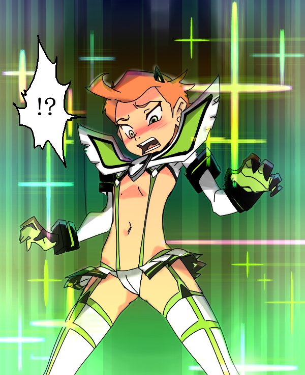 senketsu, gwen tennyson, and ben tennyson (kill la kill and 1 more) drawn by gyosone