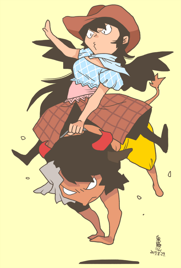 kurokoma saki and ushizaki urumi (touhou) drawn by onikobe_rin