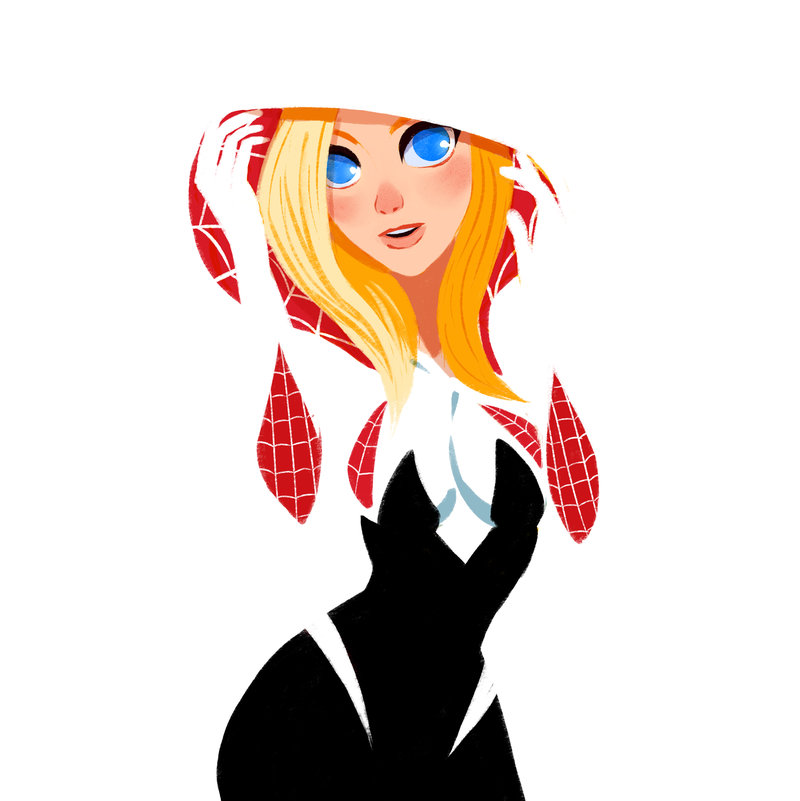 spider-gwen and gwen stacy (marvel and 1 more) drawn by mz09