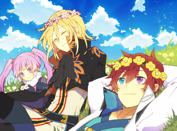 sophie, asbel lhant, and richard (tales of and 1 more) drawn by shigure_wasa