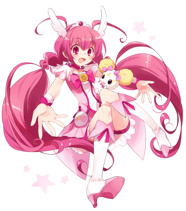 hoshizora miyuki, cure happy, and candy (precure and 1 more) drawn by koto_(colorcube)