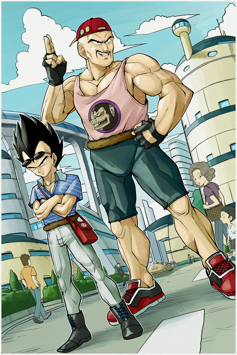 vegeta, nappa, and oozaru (dragon ball and 1 more) drawn by hi-ho-