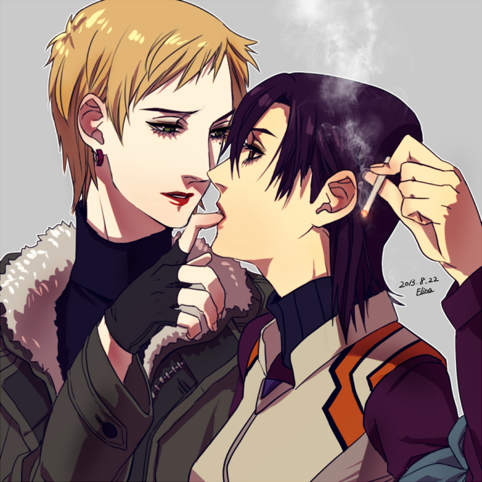 akagi ritsuko and ibuki maya (neon genesis evangelion) drawn by elina_kuroe_no_daarin