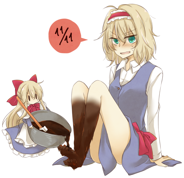 alice margatroid and shanghai doll (touhou) drawn by yuuta_(monochrome)