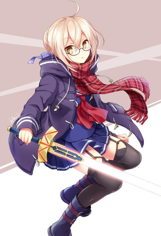 artoria pendragon and mysterious heroine x alter (fate and 1 more) drawn by kubyou_azami