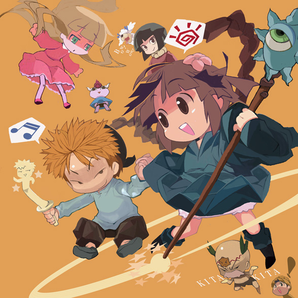 kukuri, nike, gipple, juju coo shnamur, udberg eldol, and 3 more (mahoujin guruguru) drawn by yuuki_(irodo_rhythm)