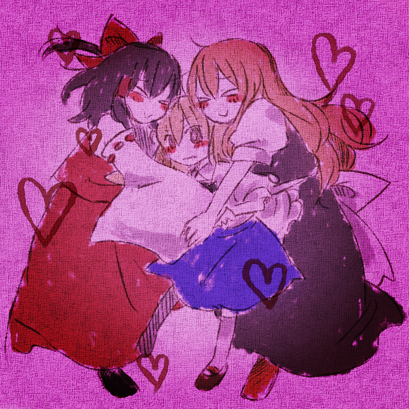 hakurei reimu, kirisame marisa, and alice margatroid (touhou) drawn by marisu