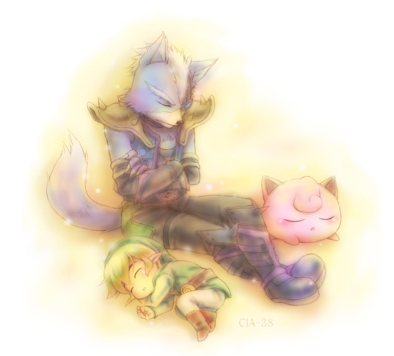 link, jigglypuff, toon link, and wolf o'donnell (pokemon and 3 more) drawn by cia_38