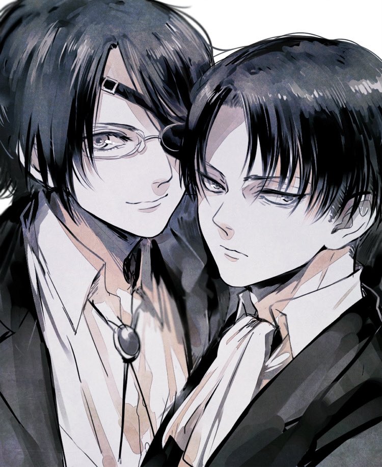 levi and hange zoe (shingeki no kyojin) drawn by mo_cha_ri