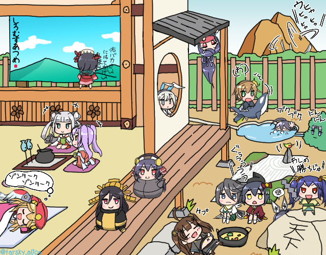 shikano, morioka, taga, miki, minakuchi, and 12 more (oshiro project:re and 1 more) drawn by kinoshita_haruka