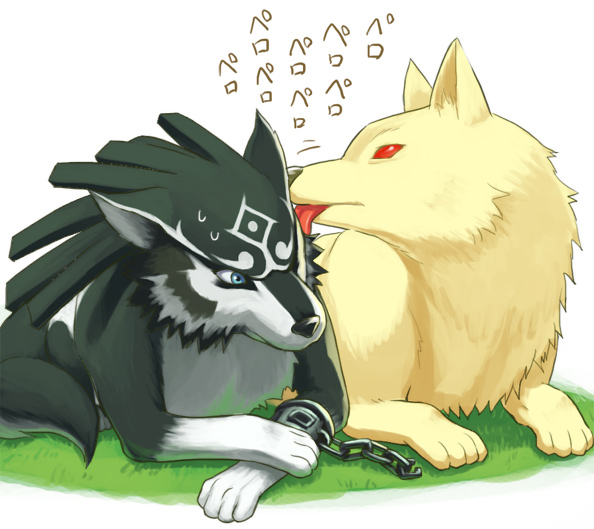 link and wolf link (the legend of zelda and 1 more) drawn by shiwashiwa_no_kinchakubukuru