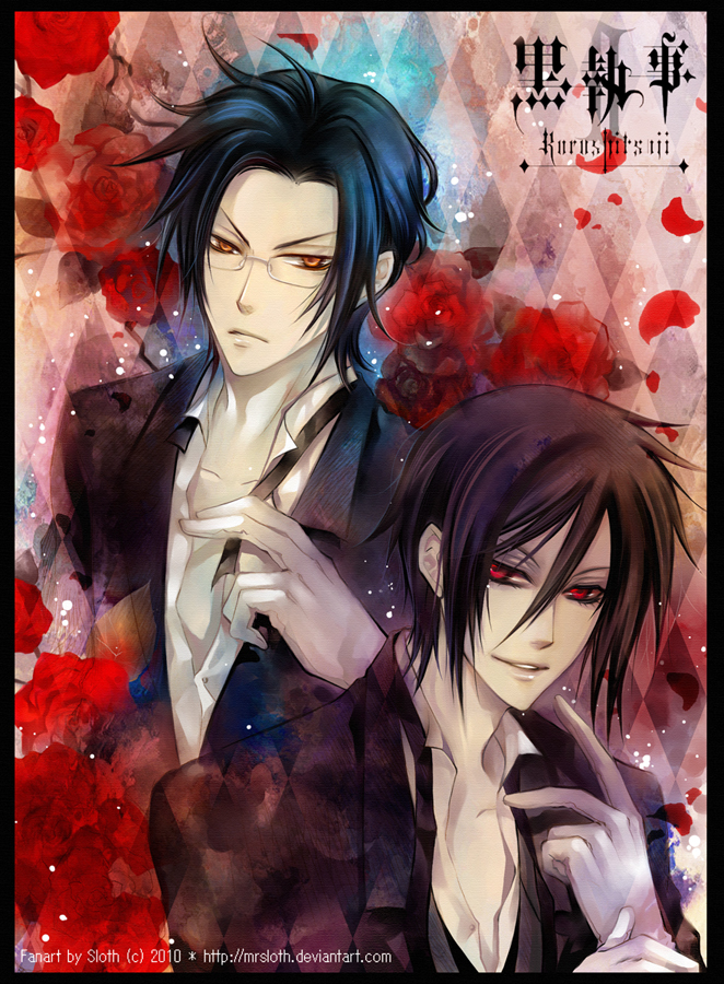 sebastian michaelis and claude faustus (kuroshitsuji) drawn by mrsloth