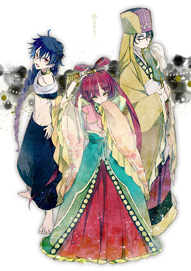 judal, ren kougyoku, and ka koubun (magi the labyrinth of magic) drawn by hou_(ppo)