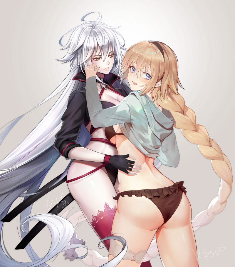jeanne d'arc alter and jeanne d'arc (fate and 1 more) drawn by krys
