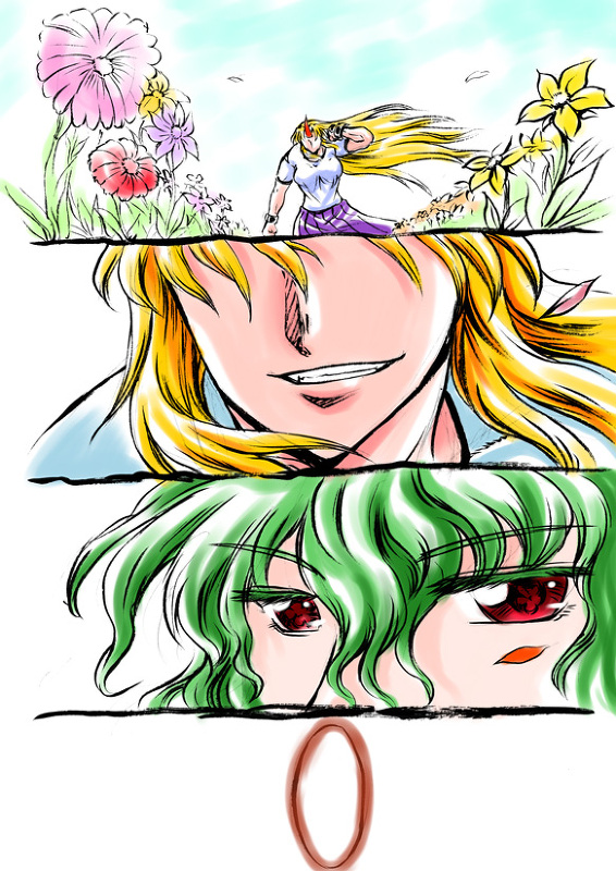 kazami yuuka and hoshiguma yuugi (touhou) drawn by kisaragi_ryou_(sougetsu-tei)