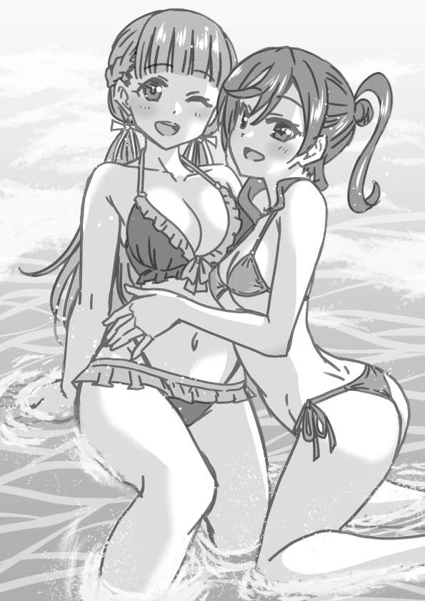 yoneme mei and sakurakoji kinako (love live! and 1 more) drawn by marugoshi_teppei