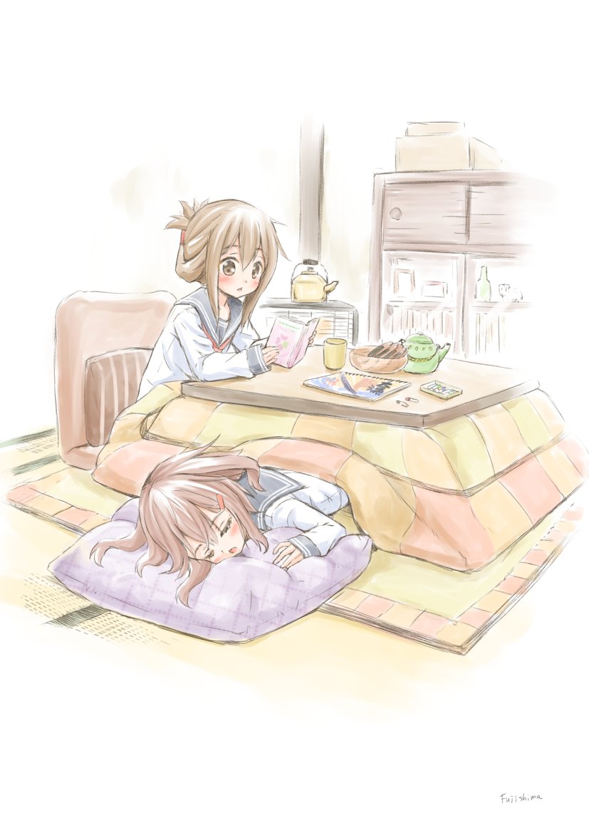 inazuma and ikazuchi (kantai collection) drawn by fujishima_shinnosuke