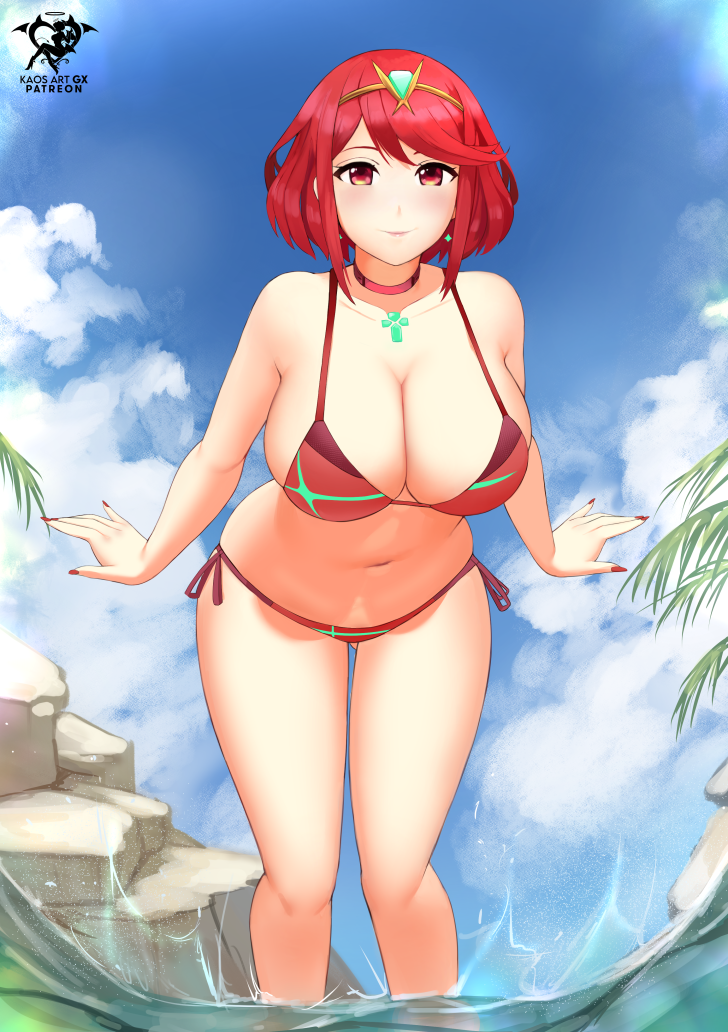pyra (xenoblade chronicles and 1 more) drawn by kaos_art