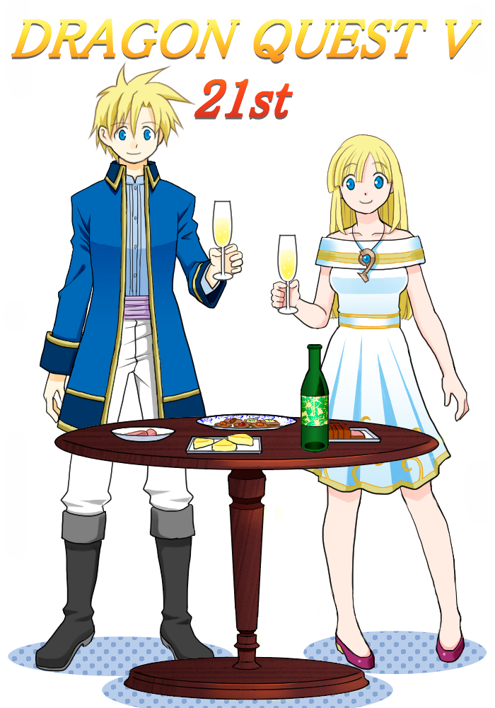 hero's daughter and hero's son (dragon quest and 1 more) drawn by piyori_(miko0126)