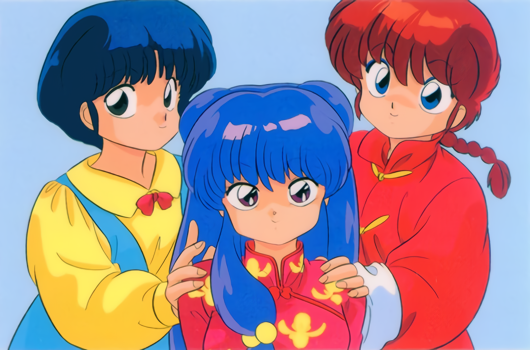 ranma-chan, shampoo, and tendou akane (ranma 1/2)