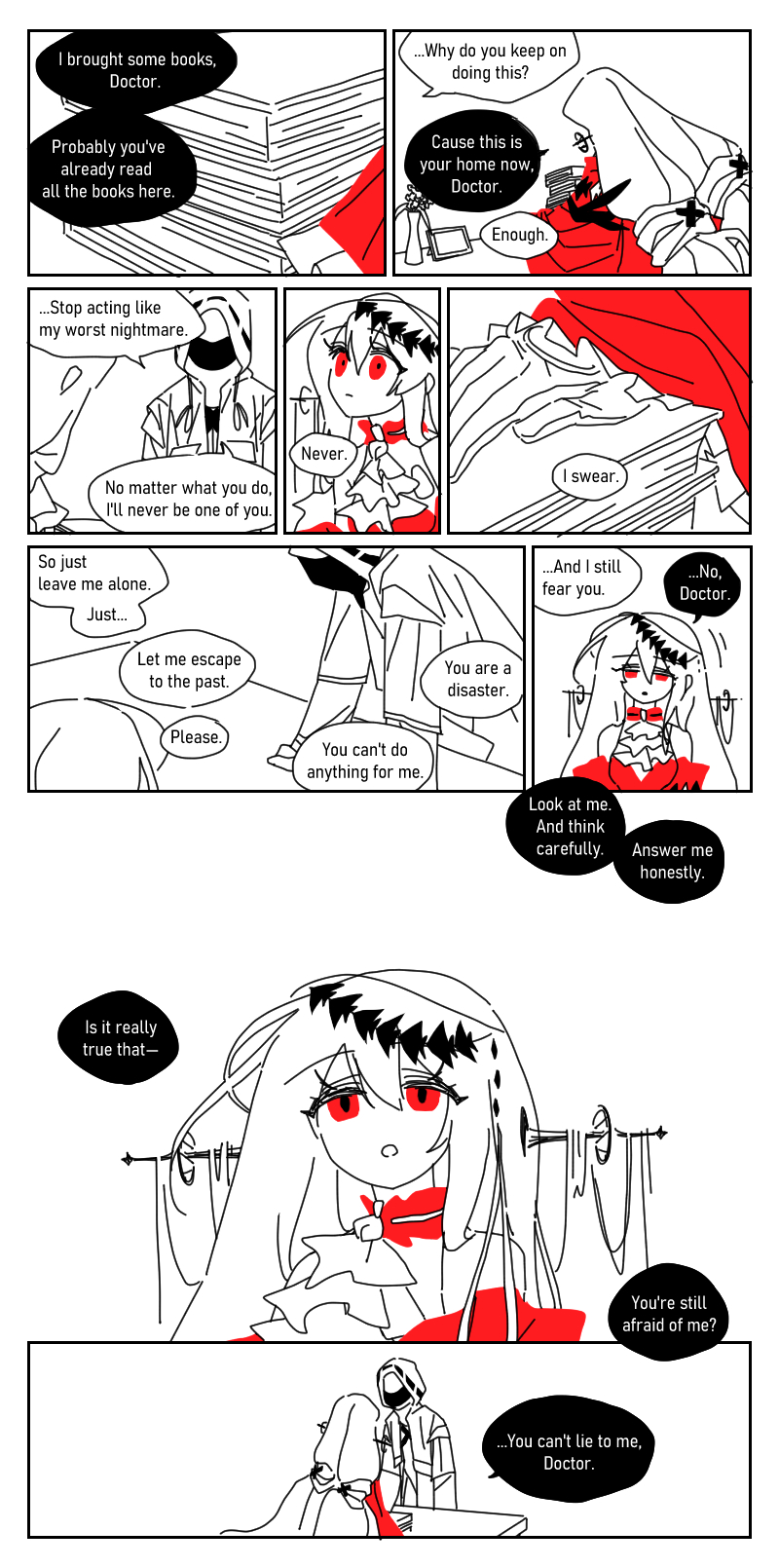doctor, skadi, and skadi the corrupting heart (arknights) drawn by xity