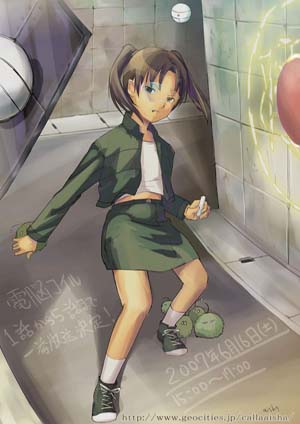 amasawa yuuko, mojo, and searchmaton (dennou coil) drawn by aisha_callaaisha
