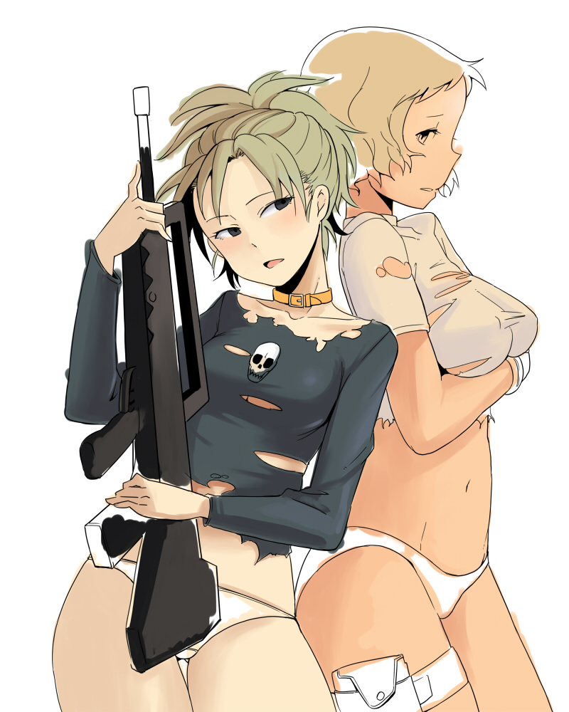 ooba minato and makunouchi ushio (hyakko) drawn by bowieknife