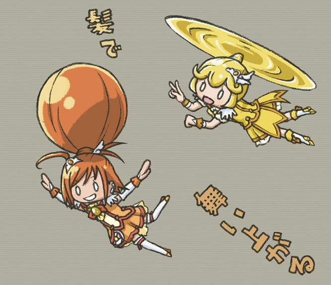kise yayoi, hino akane, cure peace, and cure sunny (precure and 1 more) drawn by c-chrone