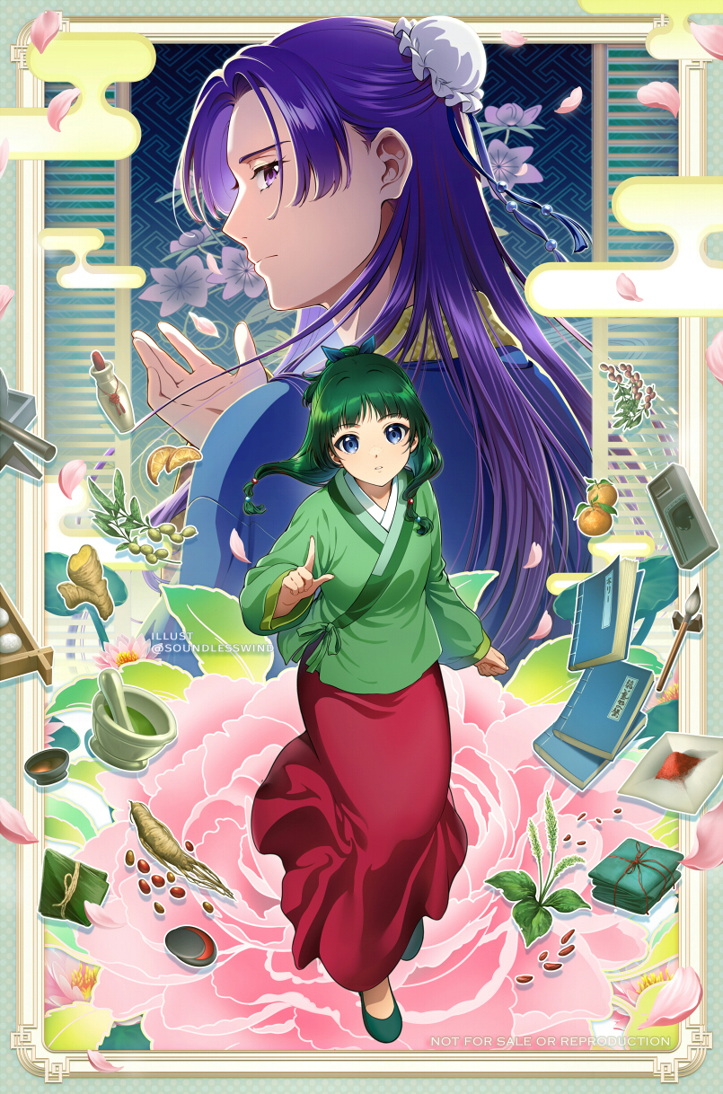 maomao and jinshi (kusuriya no hitorigoto) drawn by kaze-hime
