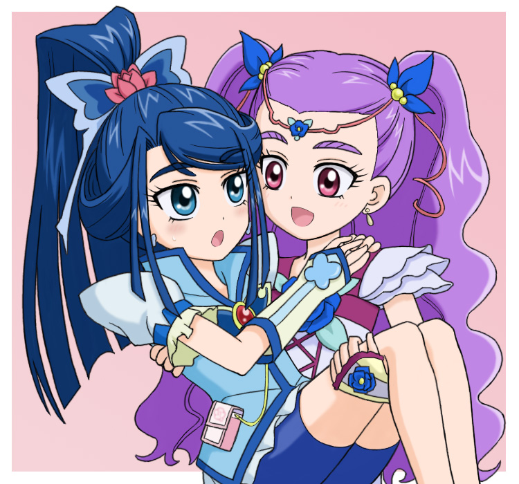 minazuki karen, mimino kurumi, cure aqua, milk, and milky rose (precure and 2 more) drawn by nibatsume