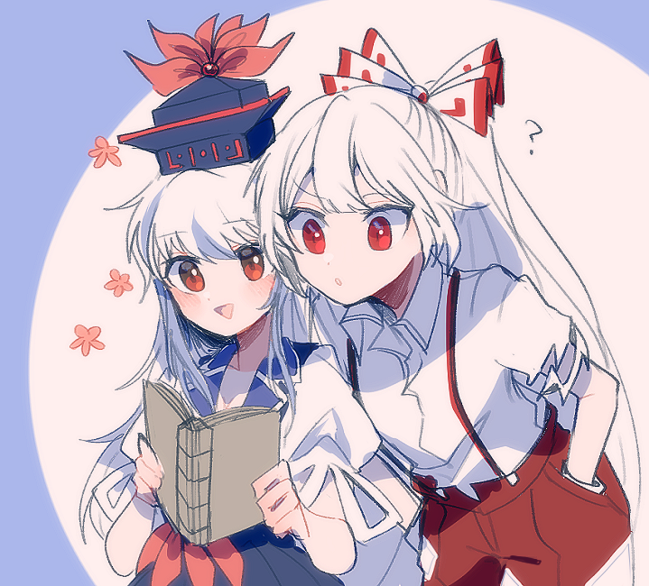 fujiwara no mokou and kamishirasawa keine (touhou) drawn by itomugi-kun