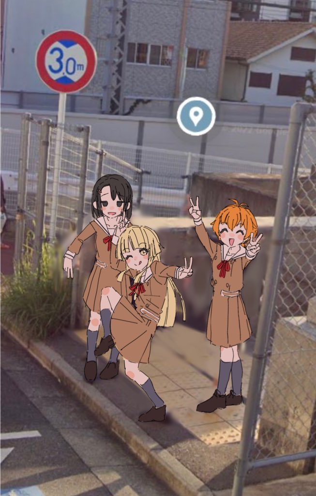 tsurumaki kokoro, okusawa misaki, and kitazawa hagumi (bang dream!) drawn by ora_(oraora_oekaki)