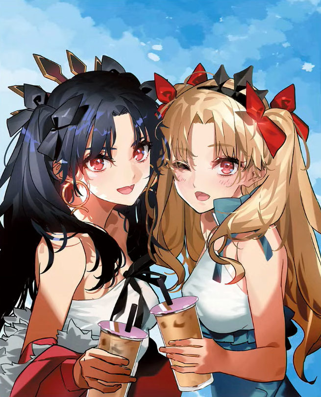 ereshkigal, ishtar, and space ereshkigal (fate and 1 more) drawn by morii_shizuki